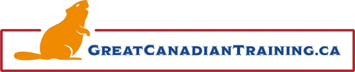 Logo for Compuease and Great Canadian Training. It shows three geese and a beaver