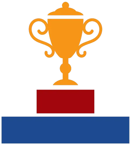 Multicolor icon of a trophy on an olympic podium